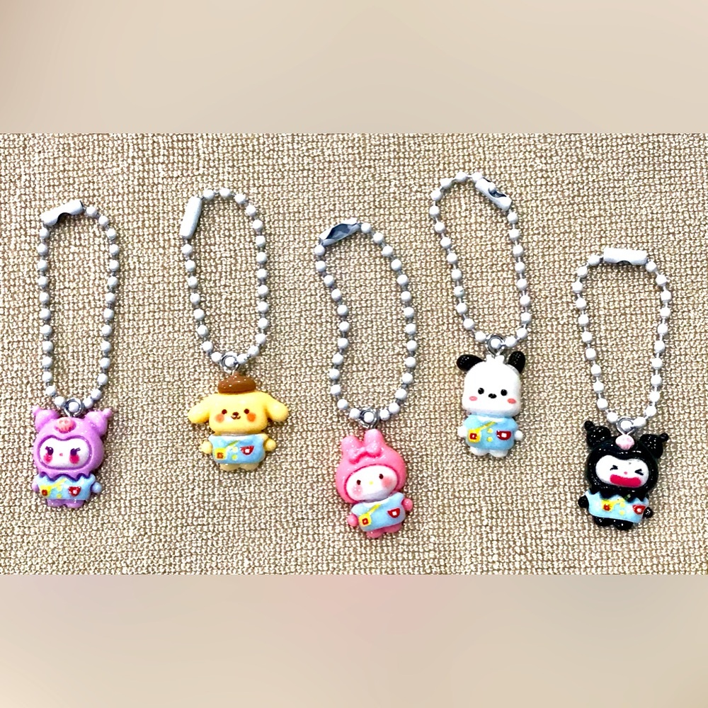 Set of 5 Hello Kitty and Friends Cartoon Characters Adorable Charm Accessories